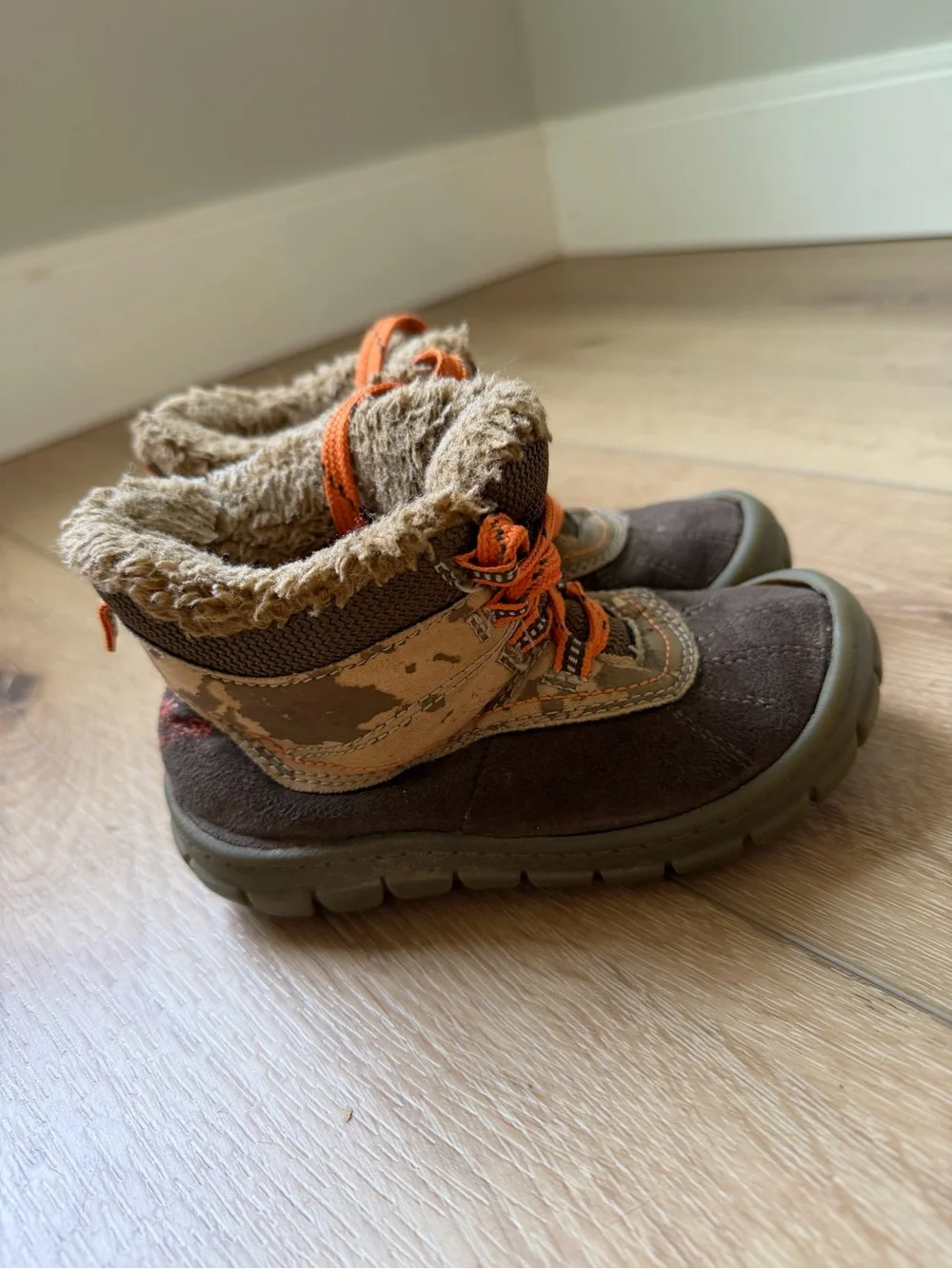 OshKosh B'gosh Brown and Orange Kids Winter Boots